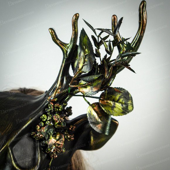 HORNS HEADBAND DEER MASQUERADE MASK ANIMAL MASK - Picture 5 of 5